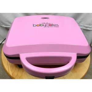 Babycakes 12 Full Size Cupcake Maker, Pink, Nonstick w/ Accessories & Book